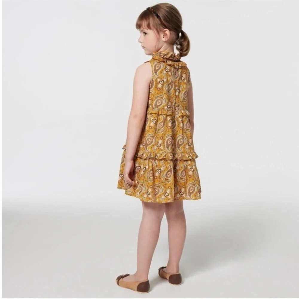 Janie and Jack Paisley Ruffle Tiered Dress Size 7